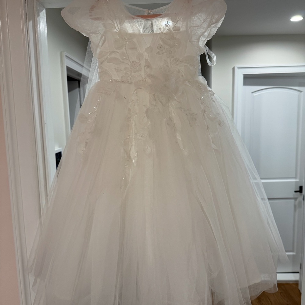 Elegant White Kids Dress